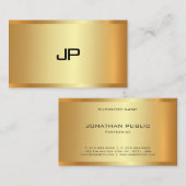 Faux Gold Elegante moderne Sjabloon verfijnd Visitekaartje (Voorkant / Achterkant)