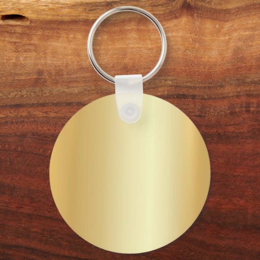 Faux Gold Elegante Naam Monogram Initiaal Sjabloon Sleutelhanger (Achterkant)