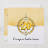 Faux gold emblem werknemer 20 jaar kaart (Voorkant / Achterkant)