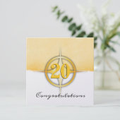 Faux gold emblem werknemer 20 jaar kaart (Staand voorkant)