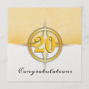 Faux gold emblem werknemer 20 jaar kaart