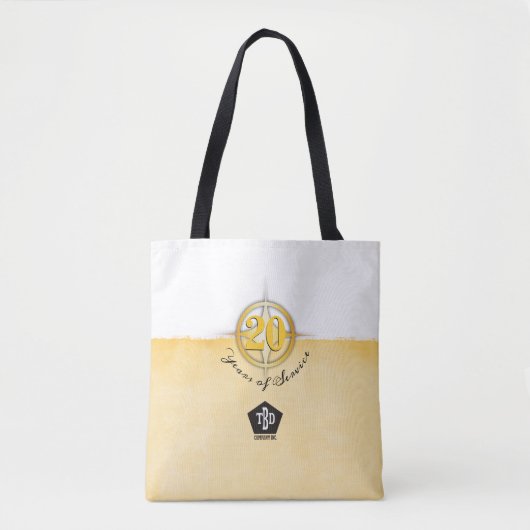 Faux gold emblem werknemer 20 jaar tote bag (Voorkant)