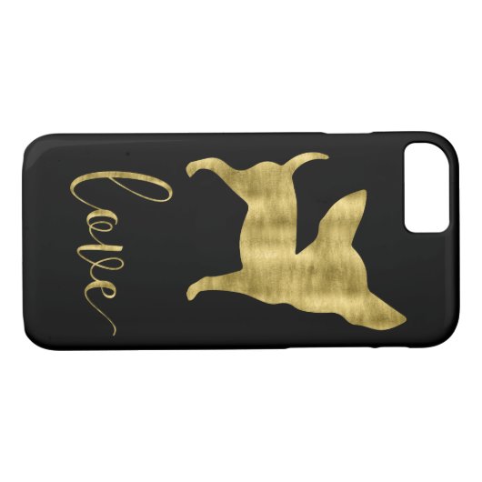 Faux Gold en Black Chihuahua Love Iphone 8 Hoesje (Achterkant (Horizontaal))