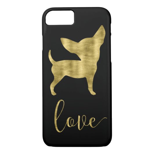 Faux Gold en Black Chihuahua Love Iphone 8 Hoesje (Achterkant)