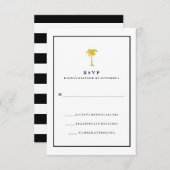 Faux Gold en Black Palm Tree | Glam Wedding RSVP (Voorkant / Achterkant)