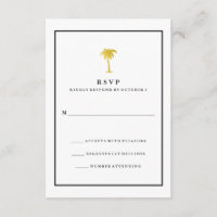 Faux Gold en Black Palm Tree | Glam Wedding RSVP