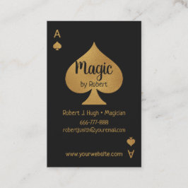 Faux Gold en Black Spade Ace Poker Magicien Visitekaartje