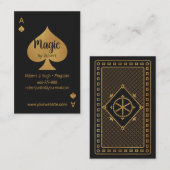 Faux Gold en Black Spade Ace Poker Magicien Visitekaartje (Voorkant / Achterkant)