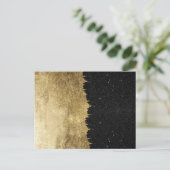 Faux Gold en Black Sterrennacht, penseelstreken Briefkaart (Staand voorkant)