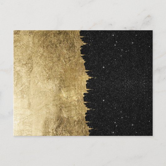 Faux Gold en Black Sterrennacht, penseelstreken Briefkaart (Voorkant)