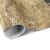 Faux Gold en Black Sterrennacht, penseelstreken Cadeaupapier (Rol Hoek)