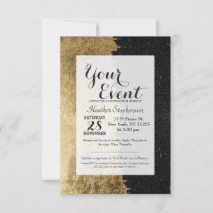 Faux Gold en Black Sterrennacht, penseelstreken Kaart