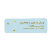 Faux Gold en Blue Confetti Stippen Etiket (Voorkant)