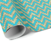 Faux Gold en Glitter Chevron Geometric Pattern Cadeaupapier (Rol Hoek)