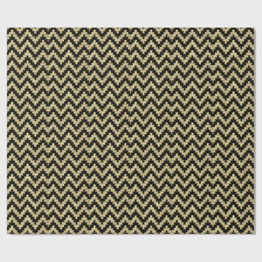 Faux Gold en Glitter Chevron Geometric Pattern Cadeaupapier (Vlak)