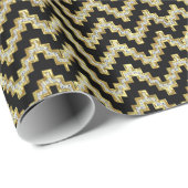Faux Gold en Glitter Chevron Geometric Pattern Cadeaupapier (Rol Hoek)