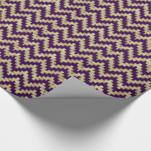 Faux Gold en Glitter Chevron Geometric Pattern Cadeaupapier (Hoek)