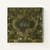 Faux Gold en green gothic Sketchbook Notitieboek (Achterkant)