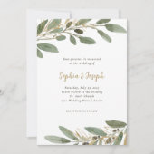 Faux Gold en olijfbladeren | Weddenschap Kaart (Voorkant)