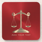 Faux Gold en Red Metallic - advocaat Bier Onderzetter (Voorkant)