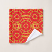 Faux Gold en Red Stylish Chic Decorative Pattern Bad Handdoek (Wasdoekje)