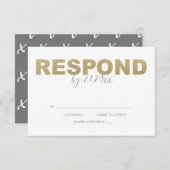 Faux Gold en Roze Reply RSVP-kaarten RSVP Kaartje (Voorkant / Achterkant)