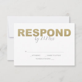 Faux Gold en Roze Reply RSVP-kaarten RSVP Kaartje