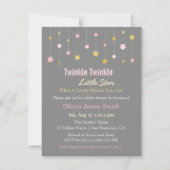 Faux Gold en Roze Twinkle Little Star-Baby shower Kaart (Voorkant)