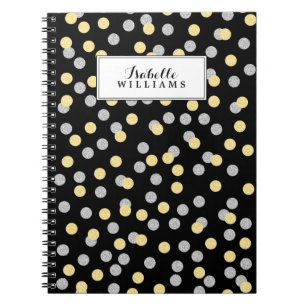Faux Gold en Silver Confetti Pattern Notitieboek