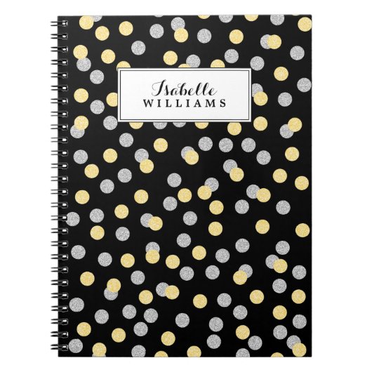 Faux Gold en Silver Confetti Pattern Notitieboek (Voorkant)