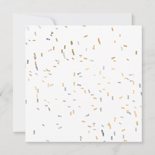 Faux Gold en Silver Foil Modern Adult Birthday Kaart (Achterkant)
