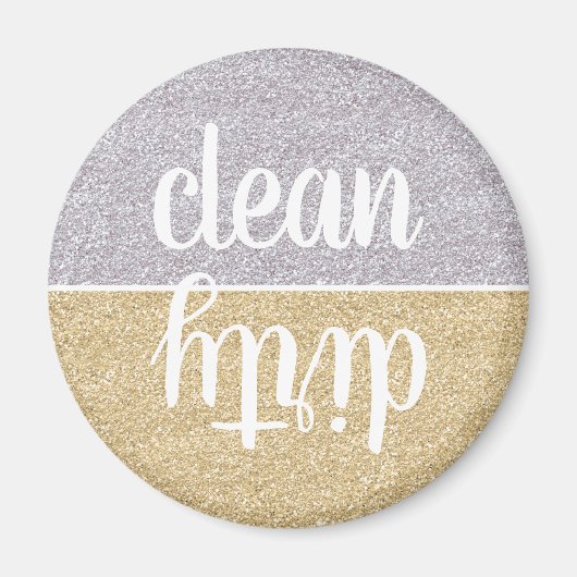 Faux Gold en Silver Glitter Vaatwasser Magnet (Voorkant)