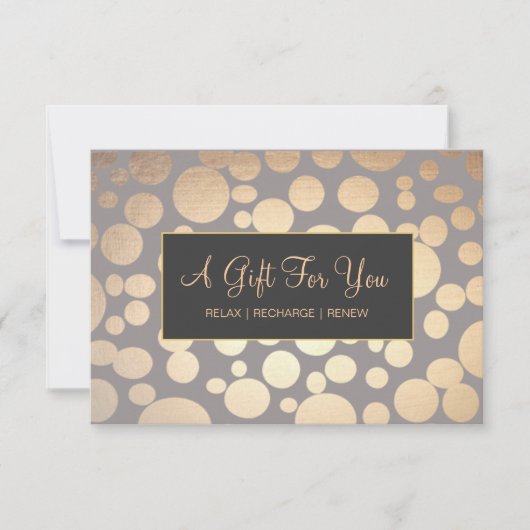 Faux Gold en Taupe Spa en Salon Gift Certificate (Voorkant)