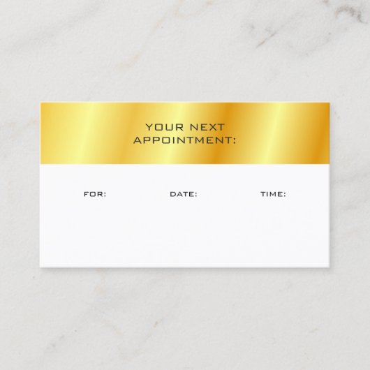 Faux Gold en White Afspraak Herinnering Sjabloon Afsprakenkaartje (Voorkant)