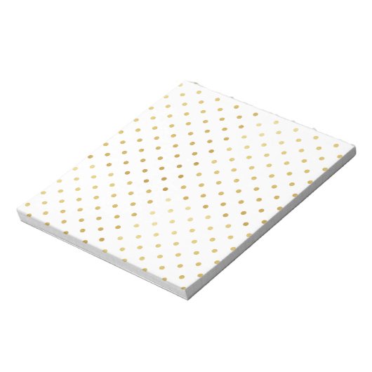 Faux Gold en White Polka Dots Notitieblok (Linkerzijde)