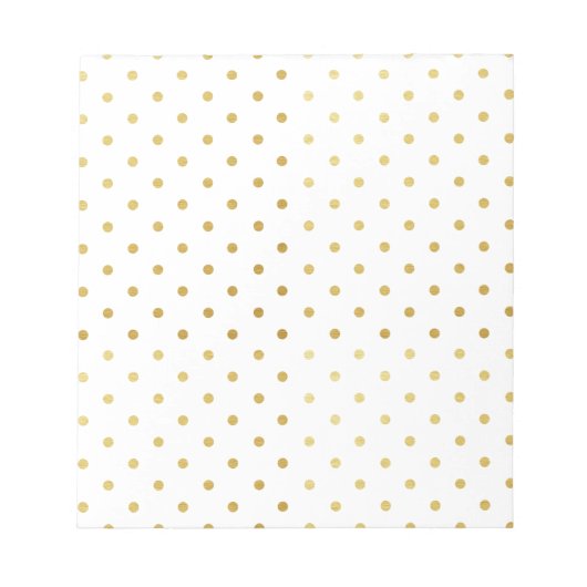 Faux Gold en White Polka Dots Notitieblok (Voorkant)