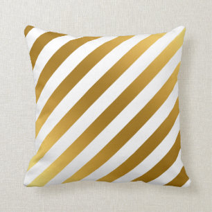 Faux Gold en White Stripes Pattern Elegant Kussen