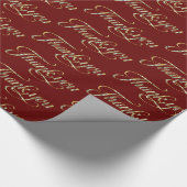 Faux Gold en witte glitter bedankt tekst Cadeaupapier (Hoek)