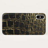 Faux Gold en zwarte krokodil/slangenhuid Case-Mate iPhone Case (Achterkant (horizontaal))