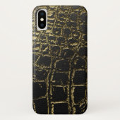 Faux Gold en zwarte krokodil/slangenhuid Case-Mate iPhone Case (Achterkant)