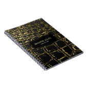 Faux Gold en zwarte krokodil/slangenhuid Notitieboek (Rechterzijde)