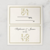 Faux Gold Escort Place Cards Ivory BG Plaatskaartje
