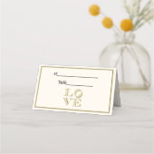 Faux Gold Escort Place Cards Ivory BG Plaatskaartje (Achterkant)