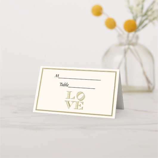 Faux Gold Escort Place Cards Ivory BG Plaatskaartje