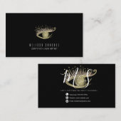 Faux Gold Eyelashes Salon Black Visitekaartje (Voorkant / Achterkant)