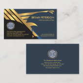 Faux Gold Falcon Eagle Wings Flying Founder CEO Visitekaartje (Voorkant / Achterkant)