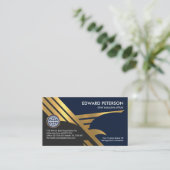 Faux Gold Falcon Eagle Wings Startup Courier Visitekaartje (Staand voorkant)
