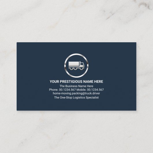 Faux Gold Falcon Wings Vrachtwagenlogistiek Visitekaartje (Achterkant)