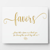 Faux Gold Favors Wedding sign Tabletop Plaque Fotoplaat (Voorkant)