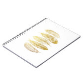 Faux Gold Feather Tribal Print Notebook Notitieboek (Linkerzijde)